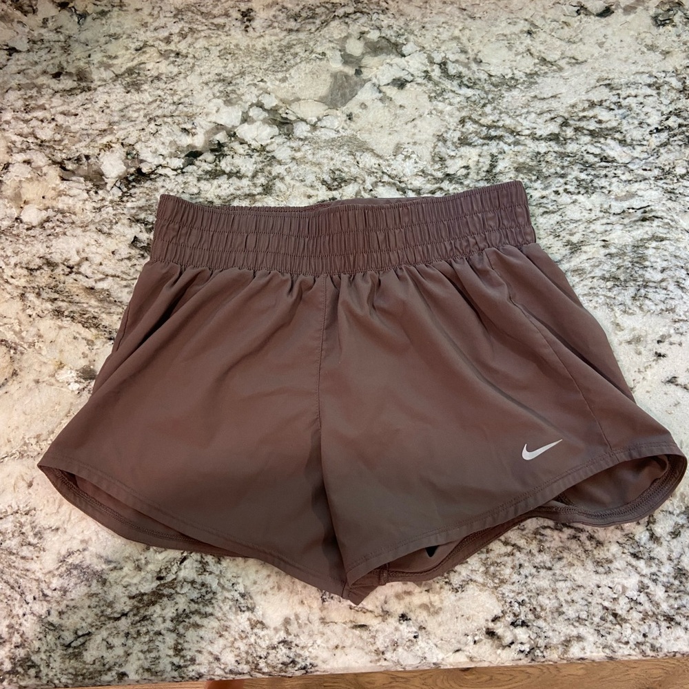 Nike Brown Athletic Shorts with Elastic Waistband